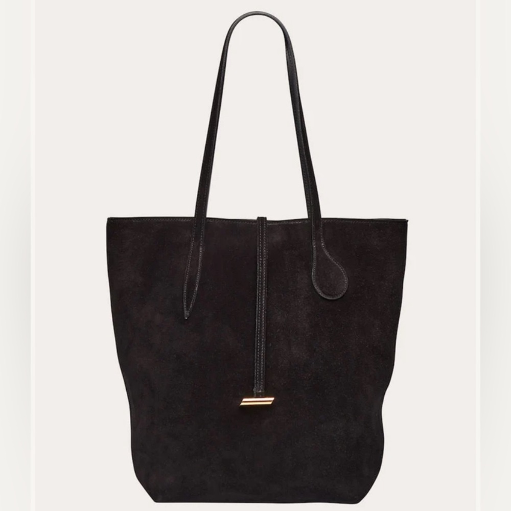 LITTLE LIFFNER Tall Sprout Tote in Black Suede